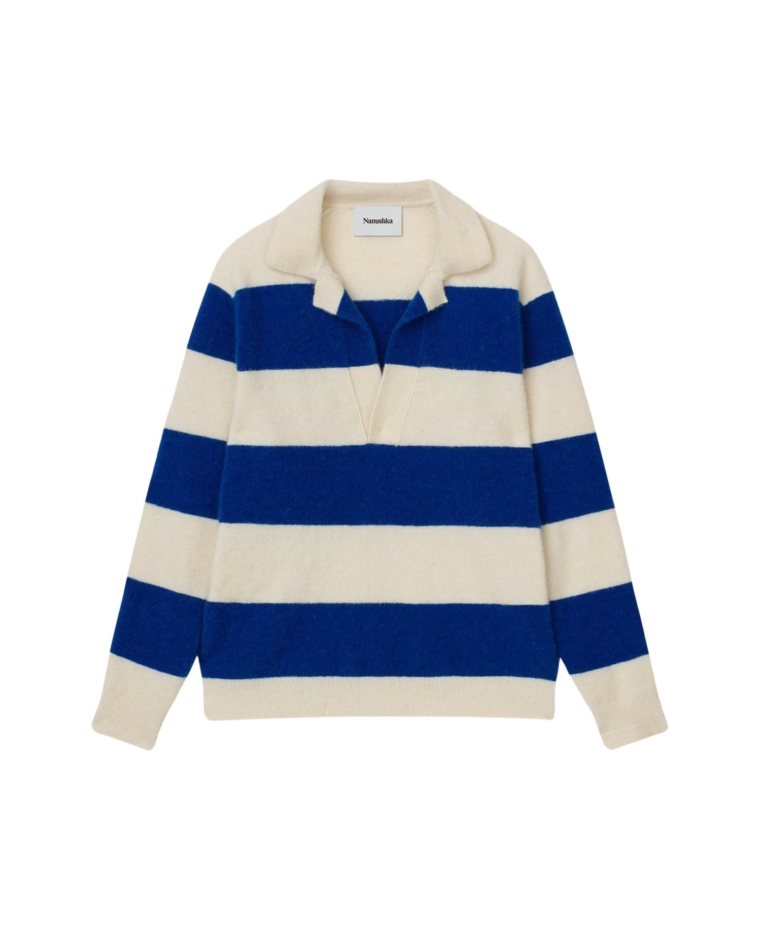 Polo Avion à manches longues - Rugby Stripe Creme & Blue