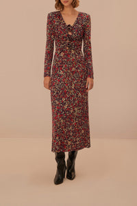 Robe longue Chelsea Garden à motifs fleurs - Violet