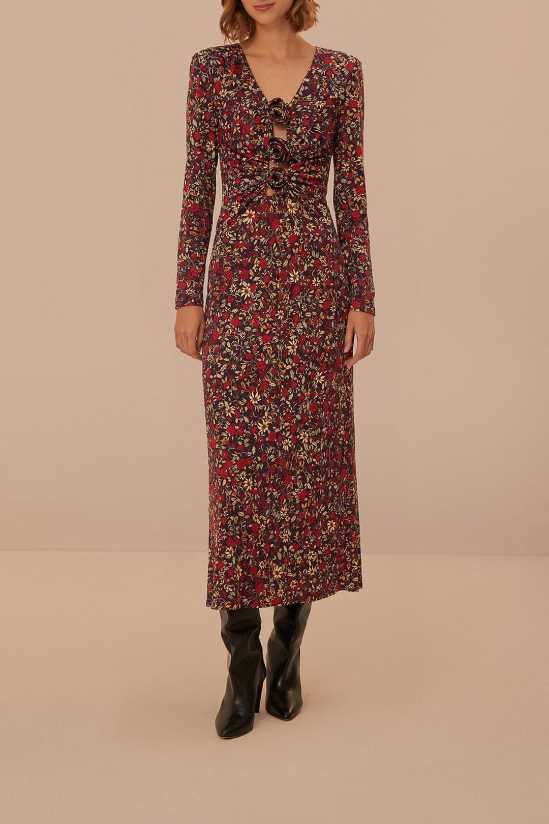 Robe longue Chelsea Garden à motifs fleurs - Violet