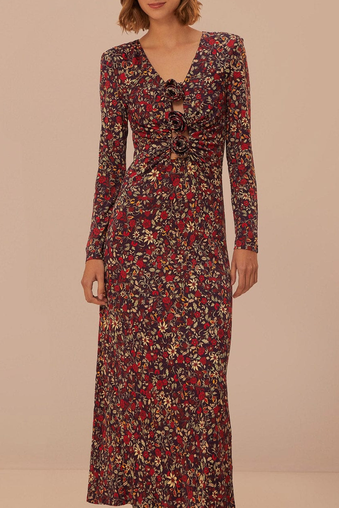 Robe longue Chelsea Garden à motifs fleurs - Violet