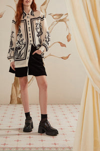 Chemise Surreal Garden - Blanc