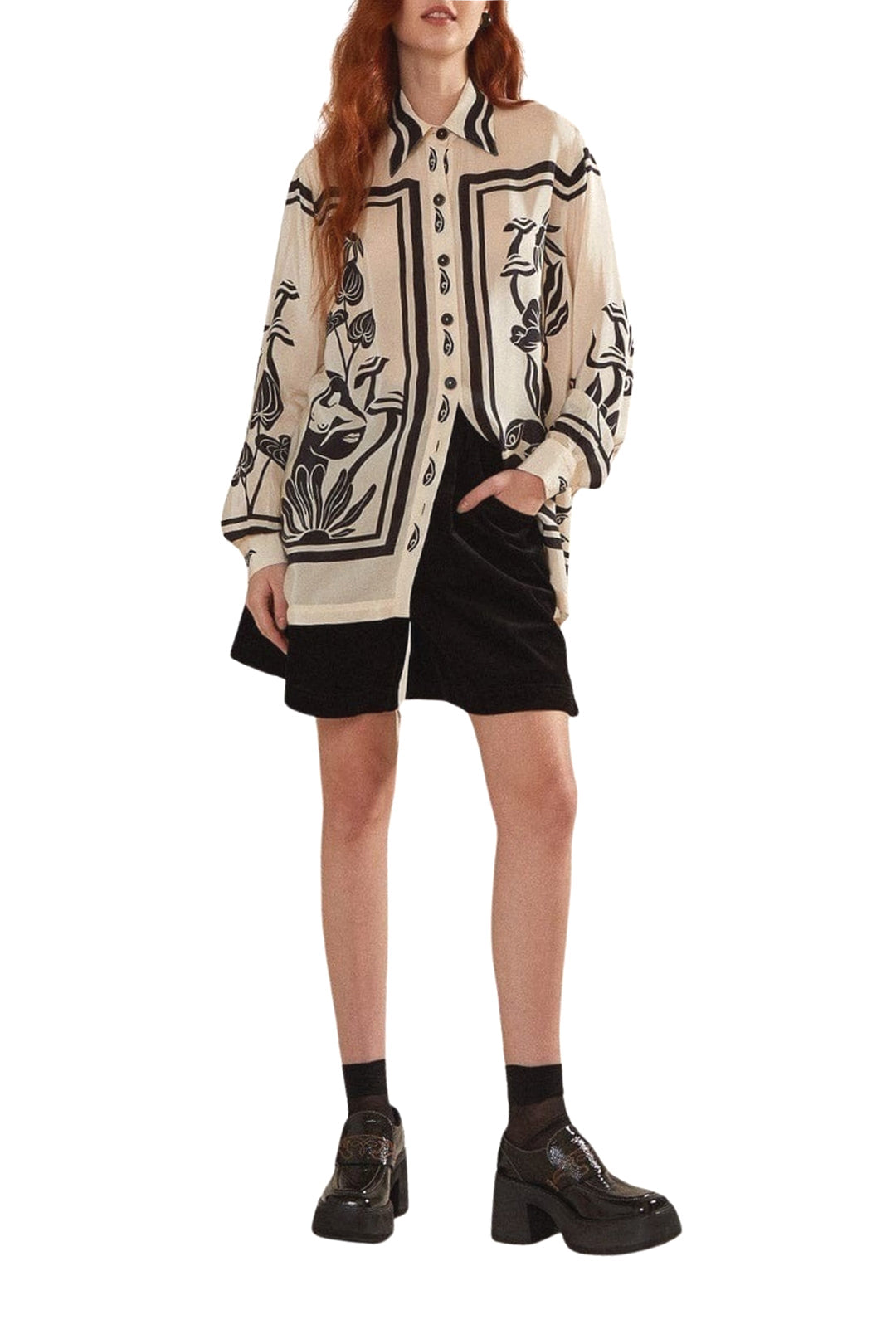 Chemise Surreal Garden - Blanc