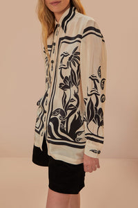 Chemise Surreal Garden - Blanc