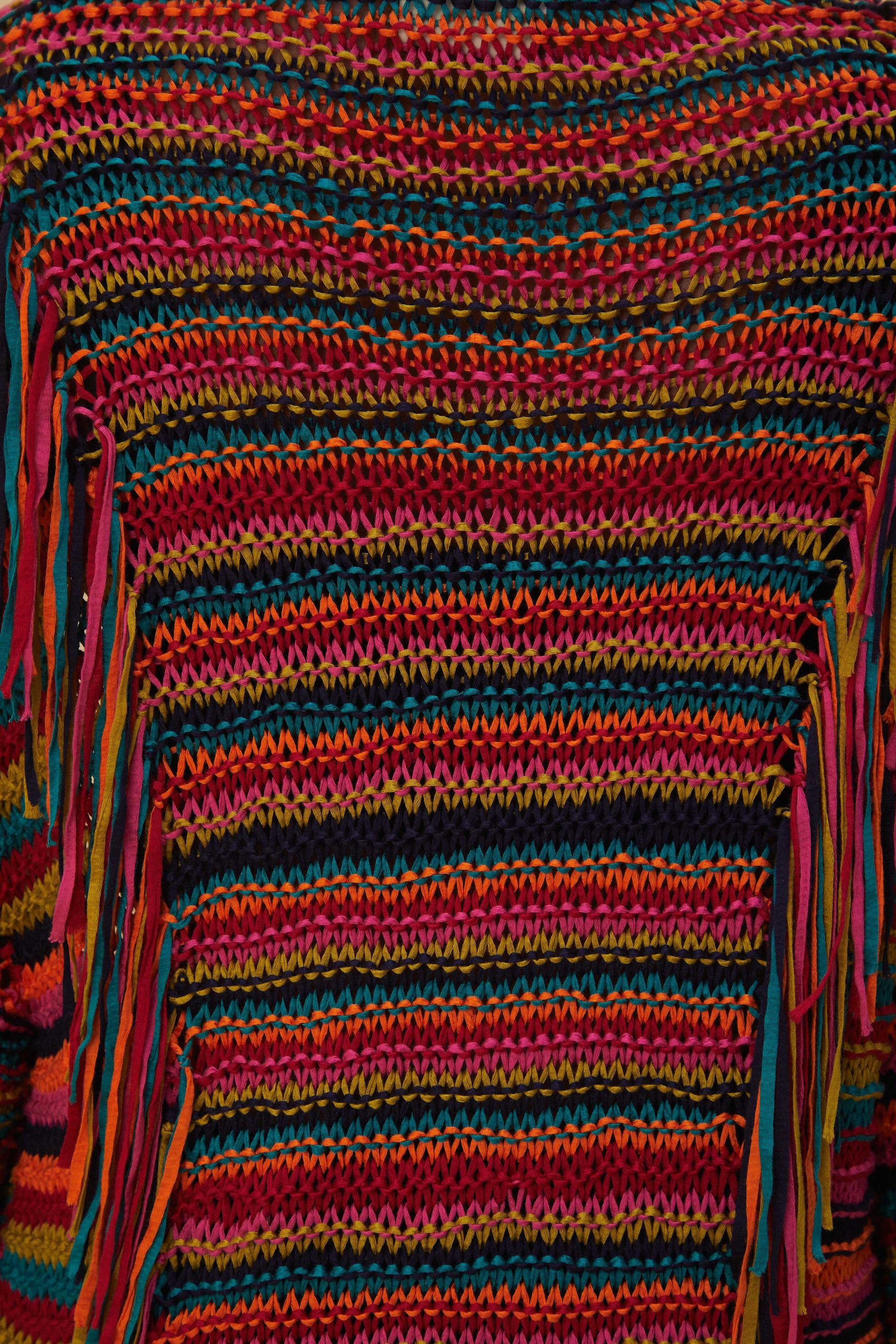 Cardigan en maille à rayures colorées - Multicolore