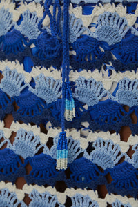 Jupe en crochet bicolore en coton - Bleu