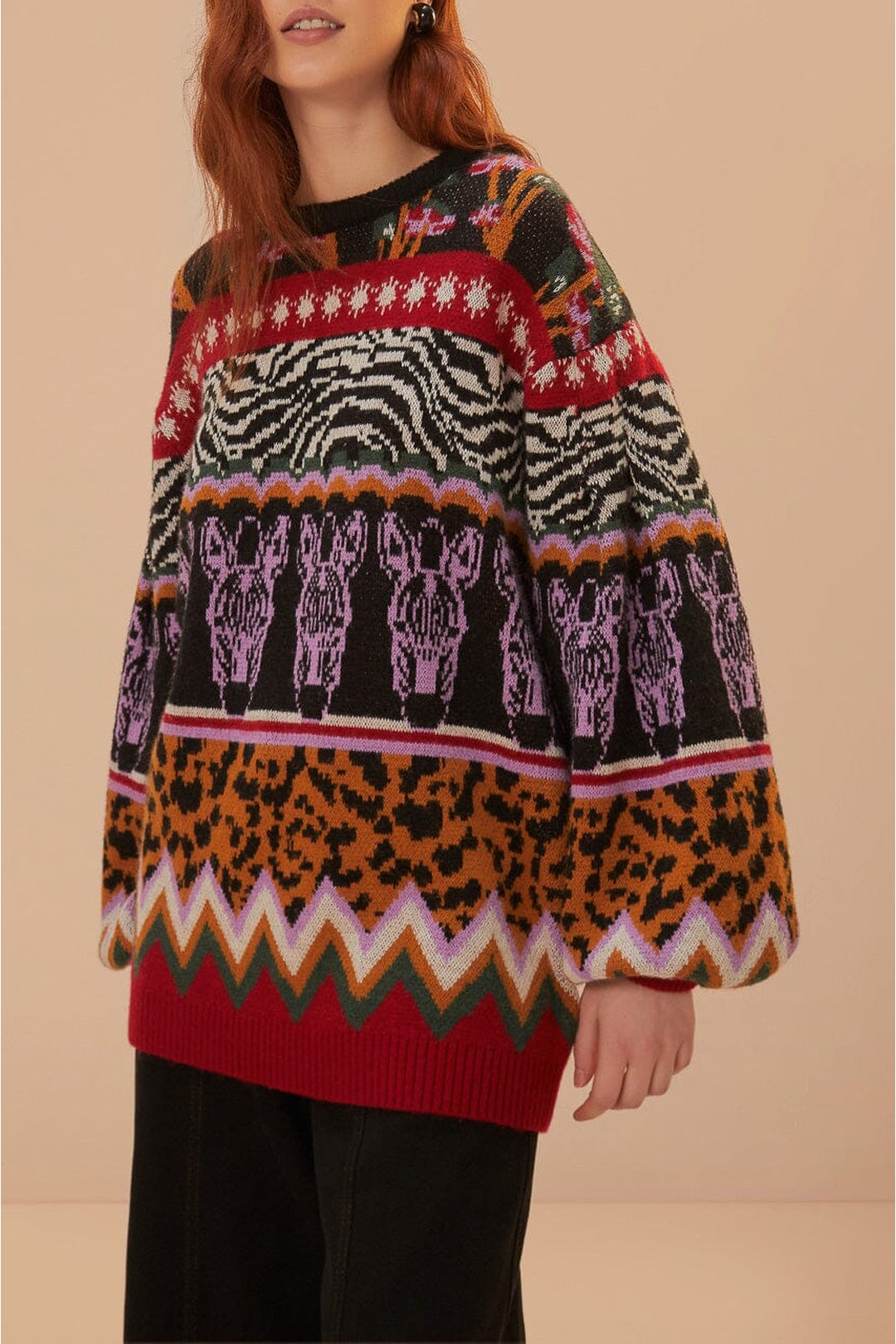 Pull zébré Ainika en maille - Multicolore