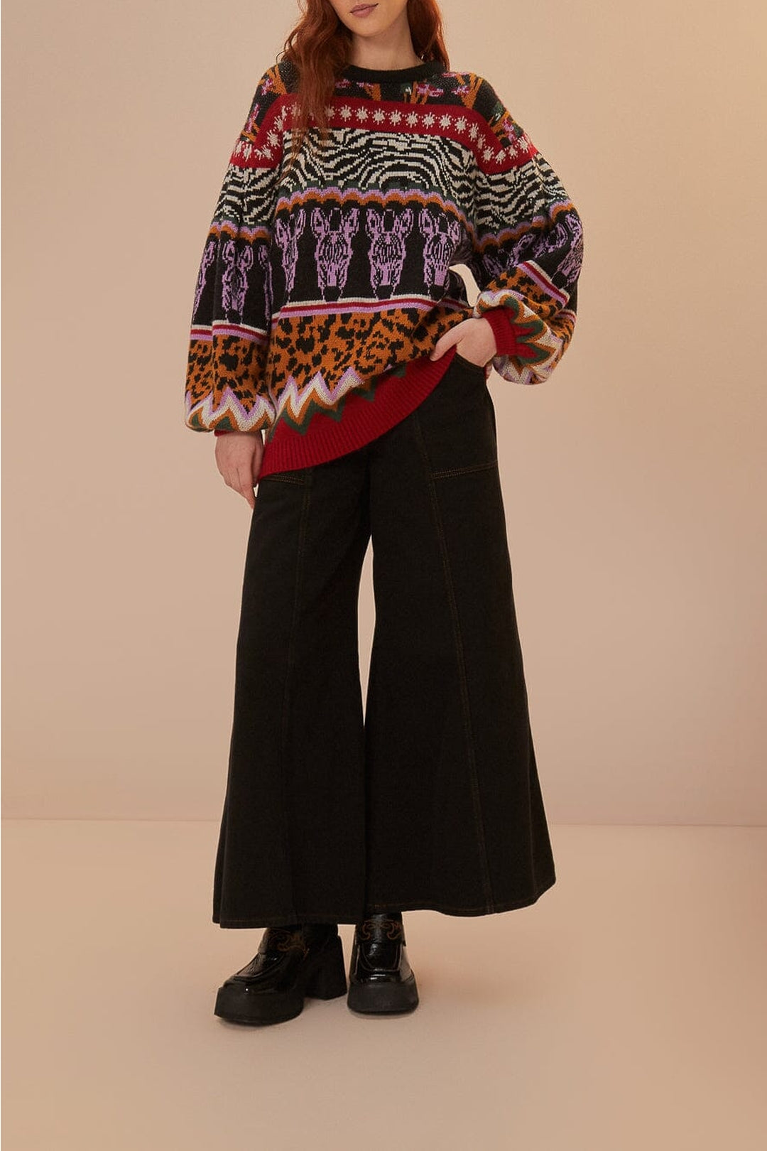 Pull zébré Ainika en maille - Multicolore