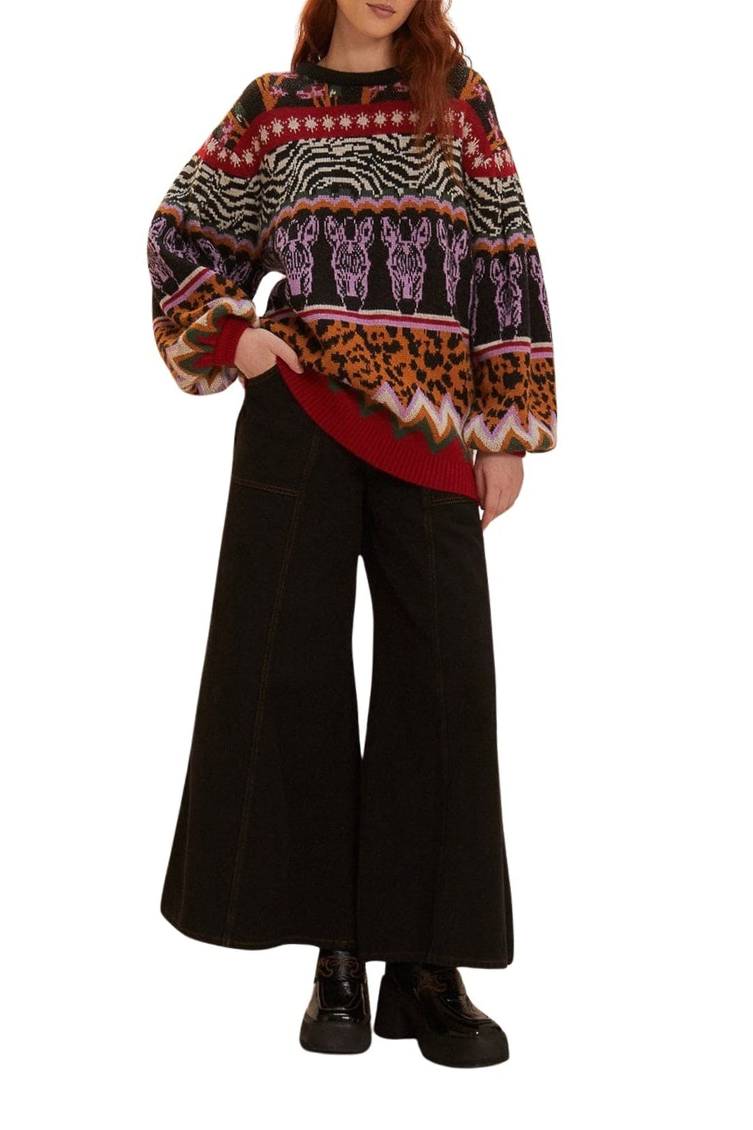 Pull zébré Ainika en maille - Multicolore