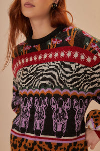 Pull zébré Ainika en maille - Multicolore