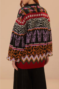 Pull zébré Ainika en maille - Multicolore