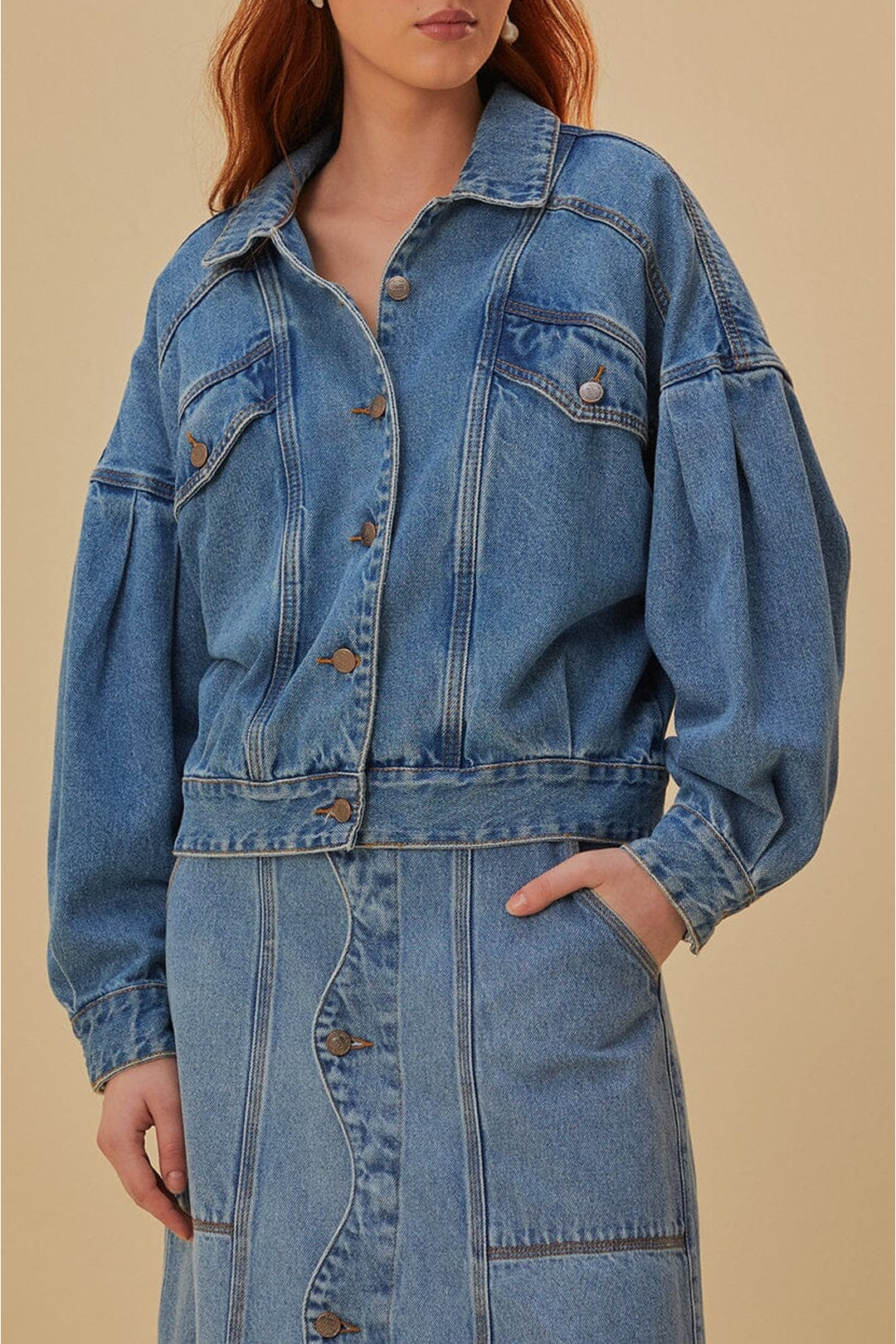 Veste bomber en denim - Bleu
