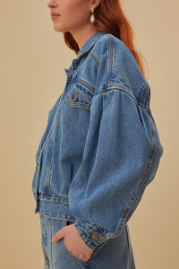 Veste bomber en denim - Bleu