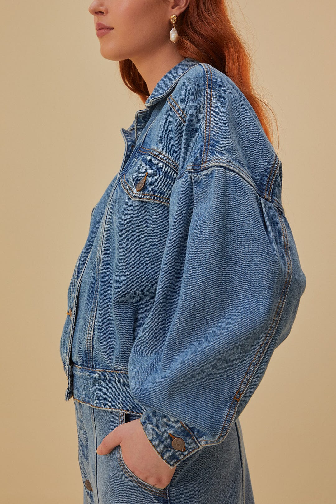 Veste bomber en denim - Bleu