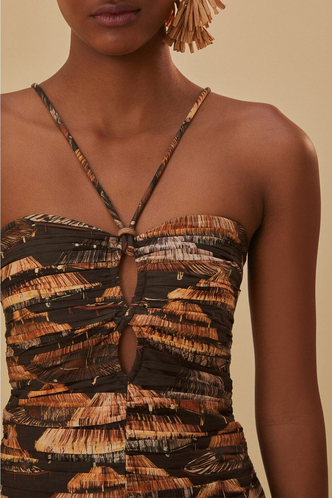 Robe longue Shuhu sans manches en coton mélangé - Marron