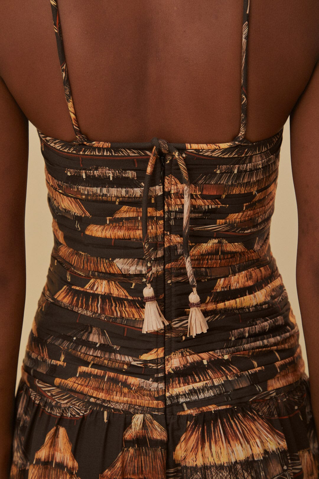 Robe longue Shuhu sans manches en coton mélangé - Marron
