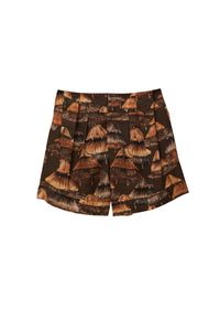 Short Shuhu en coton mélangé - Marron