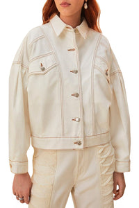 Veste bomber en denim - Blanc