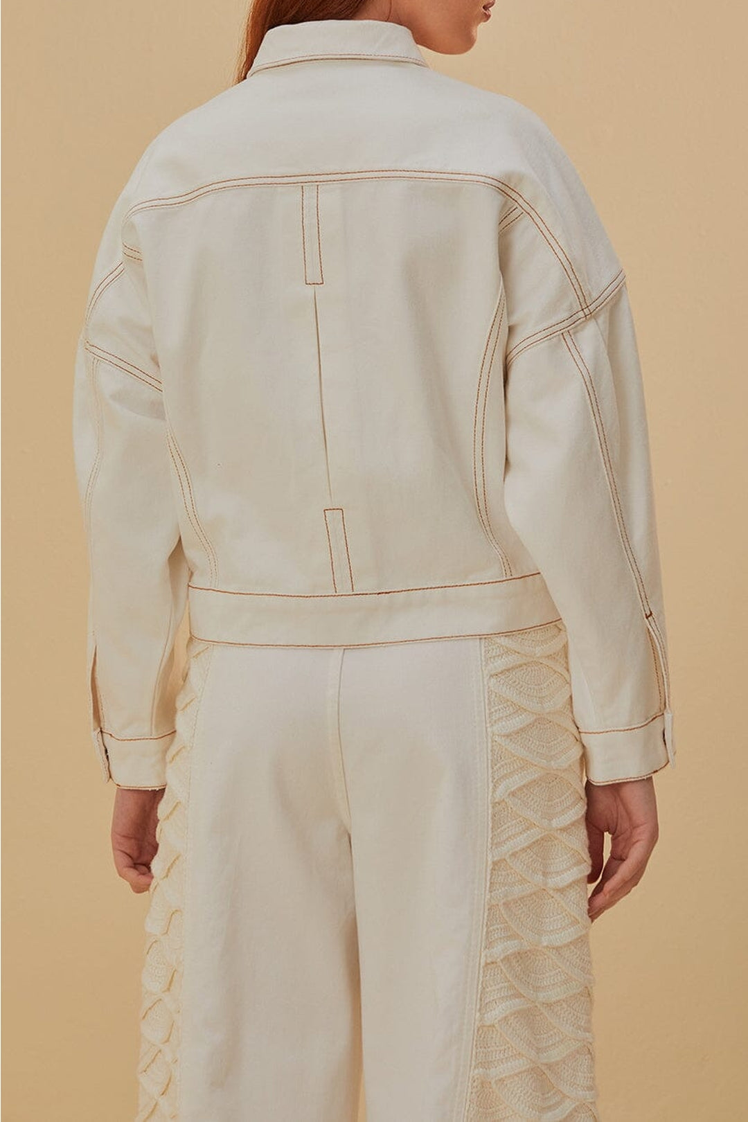 Veste bomber en denim - Blanc