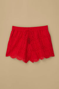 Short Ananas à œillets en coton - Rouge