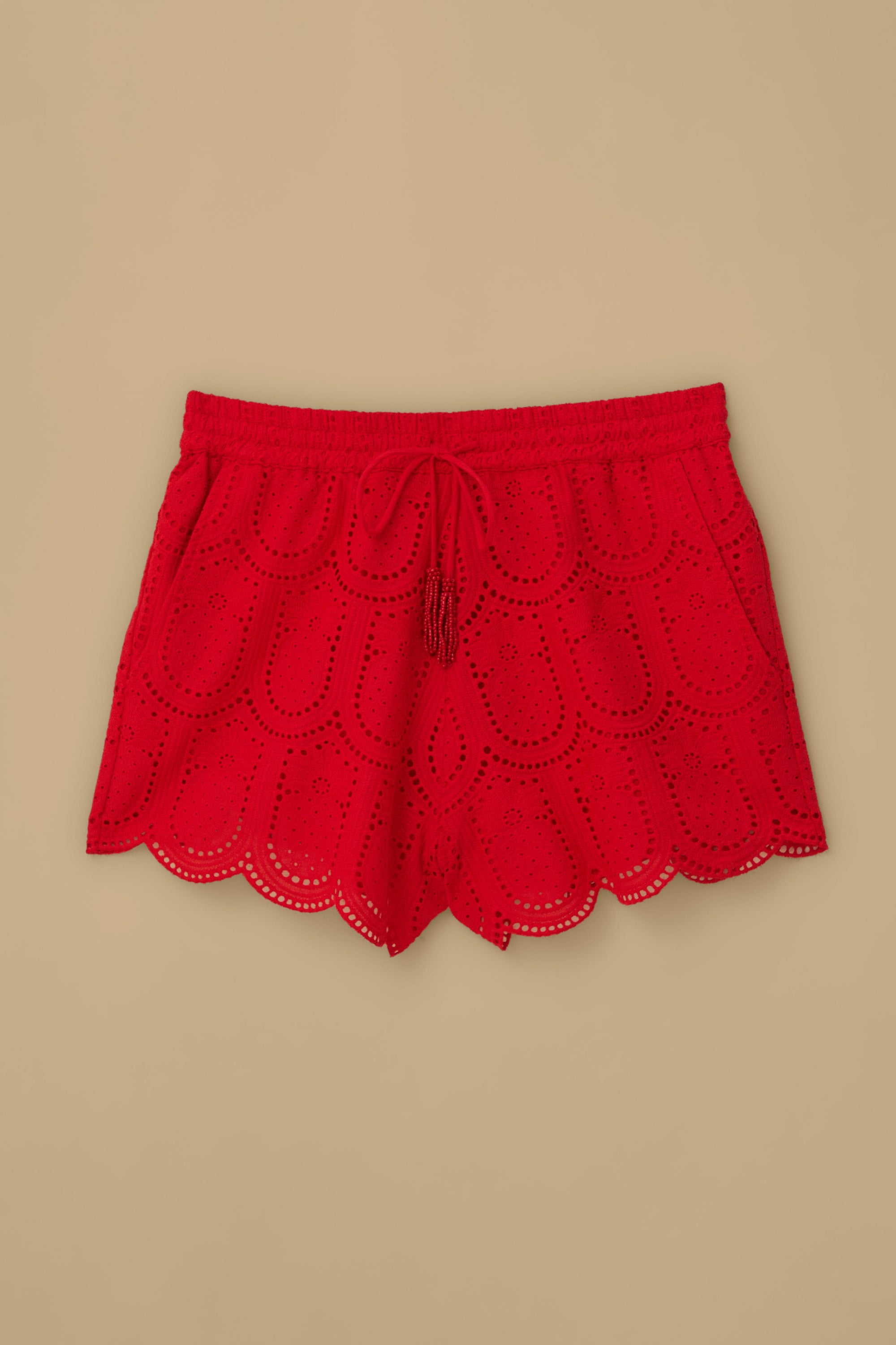 Short Ananas à œillets en coton - Rouge