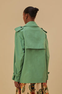 Trenchcoat court en coton - Vert