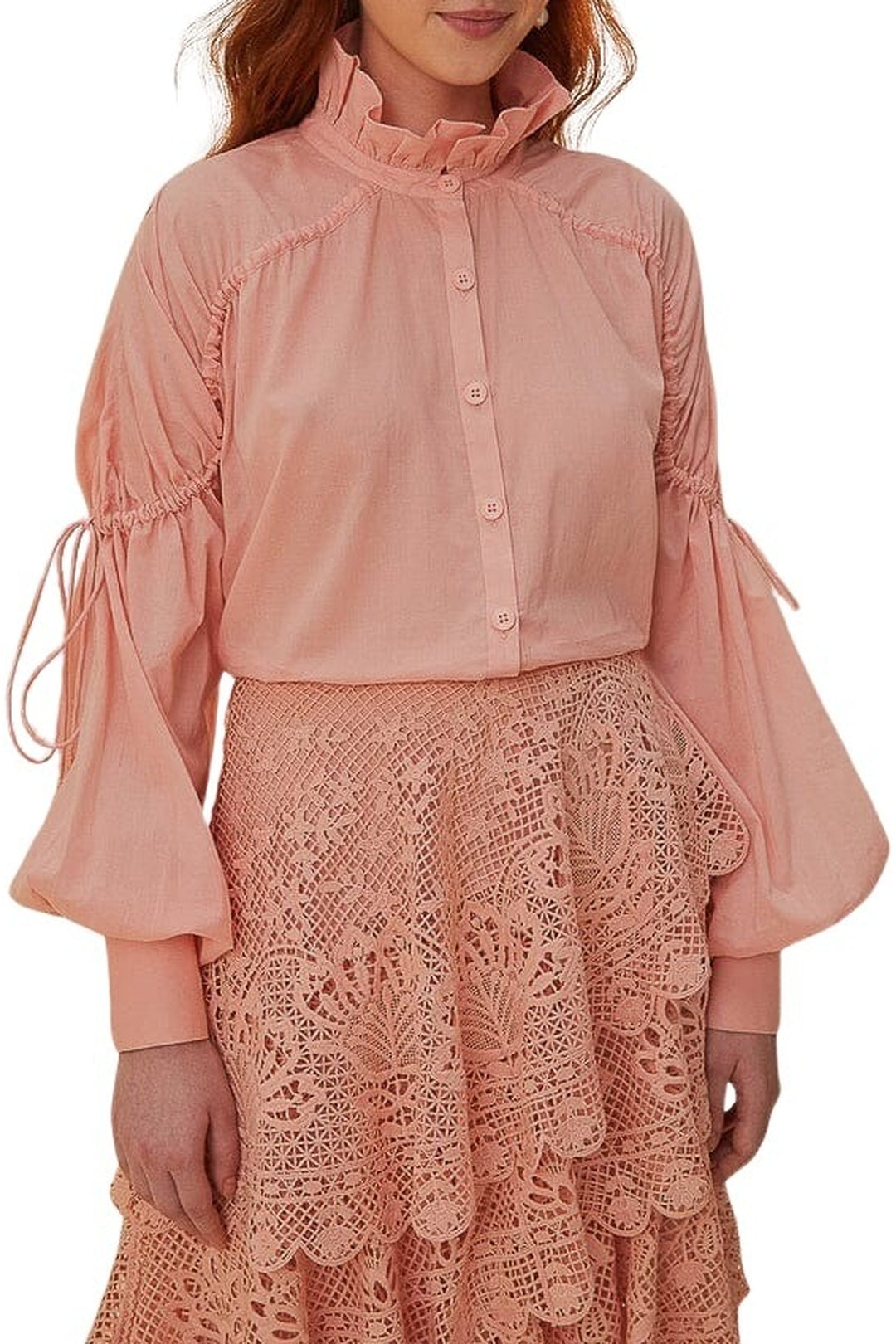 Blouse à manches longues en coton - Rose