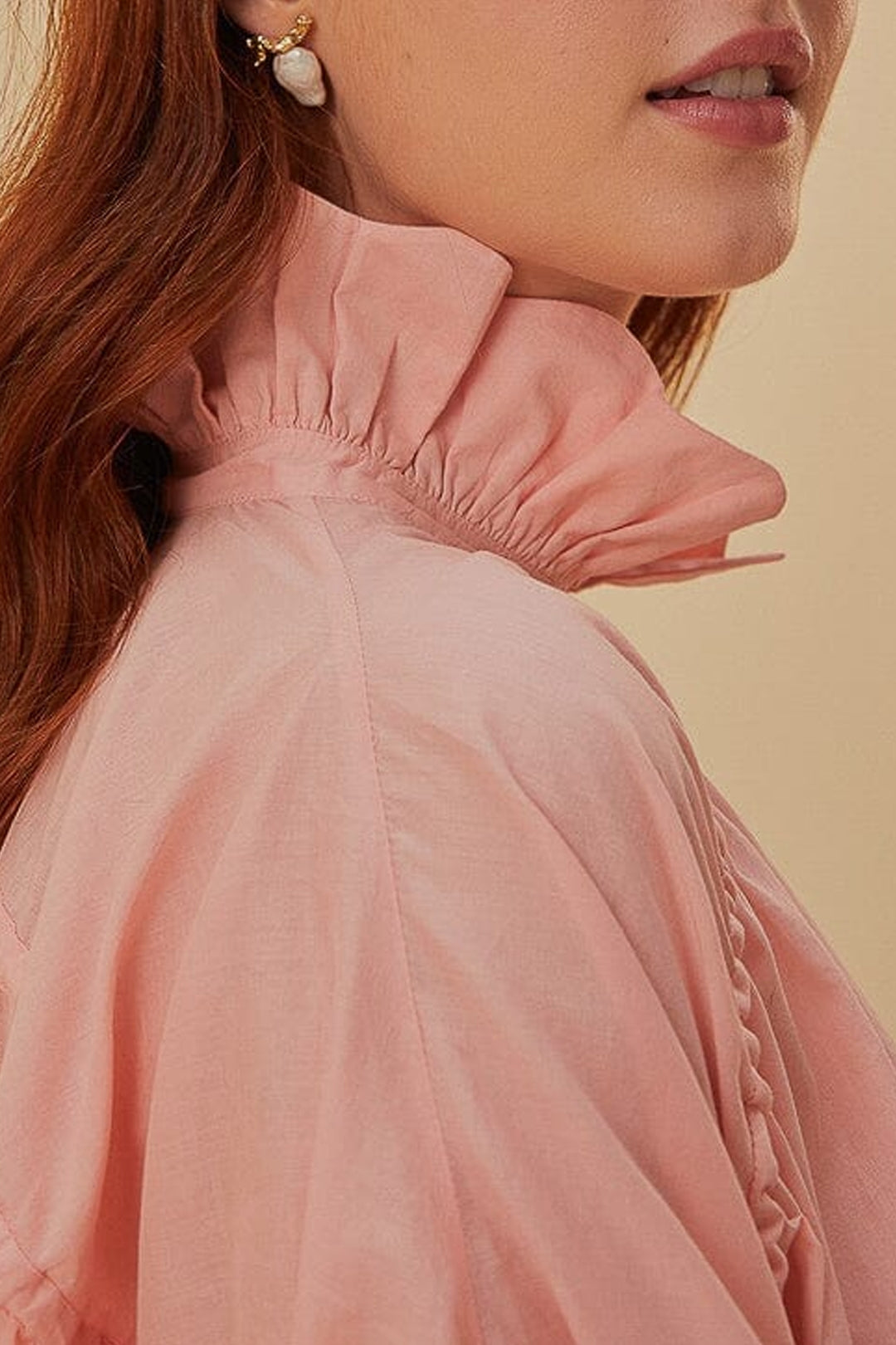 Blouse à manches longues en coton - Rose