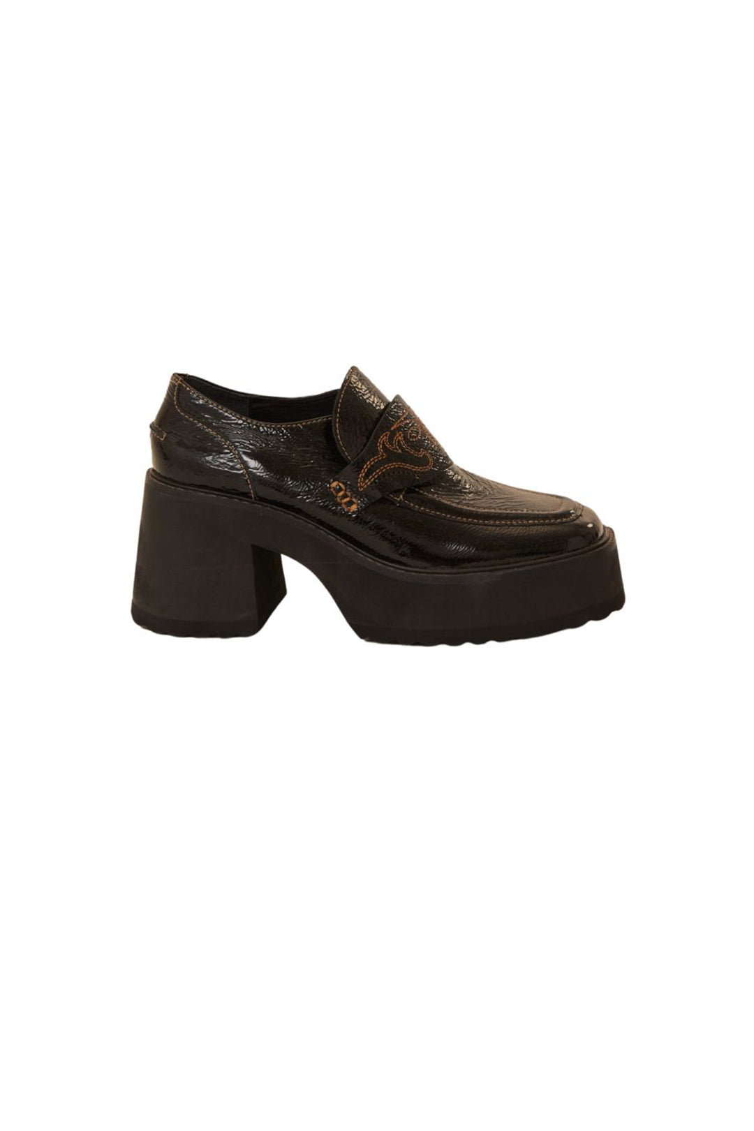 Mocassins compensé en cuir - Noir