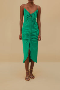 Robe midi sans manches à découpes - Vert