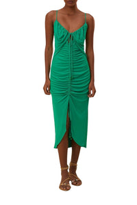 Robe midi sans manches à découpes - Vert