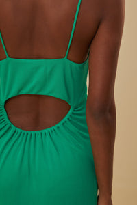 Robe midi sans manches à découpes - Vert