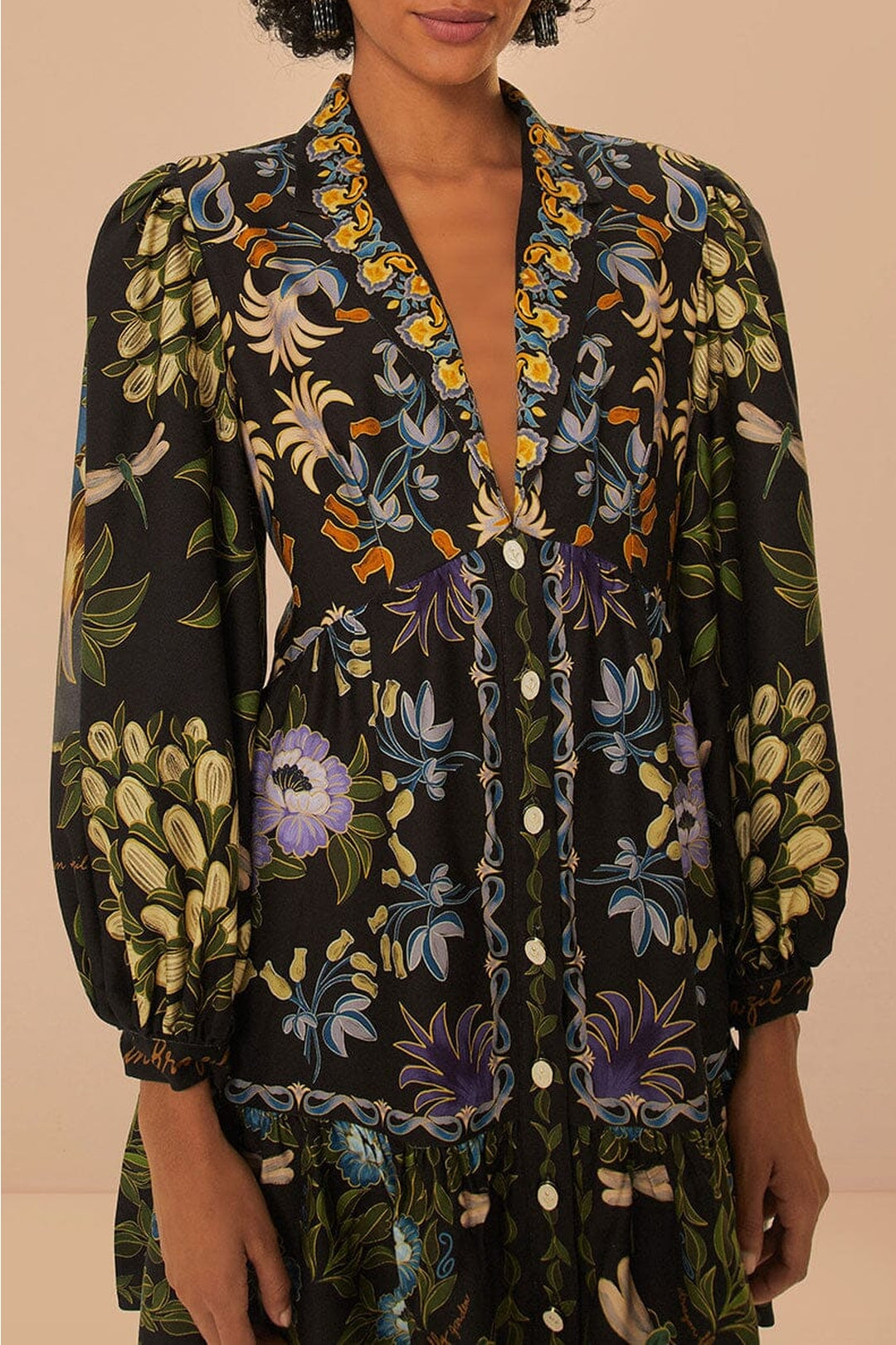 Robe courte Jardin d'hiver à manches longues - Noir