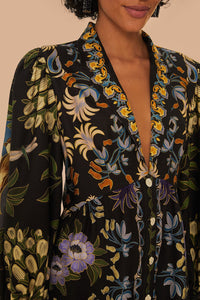 Robe courte Jardin d'hiver à manches longues - Noir