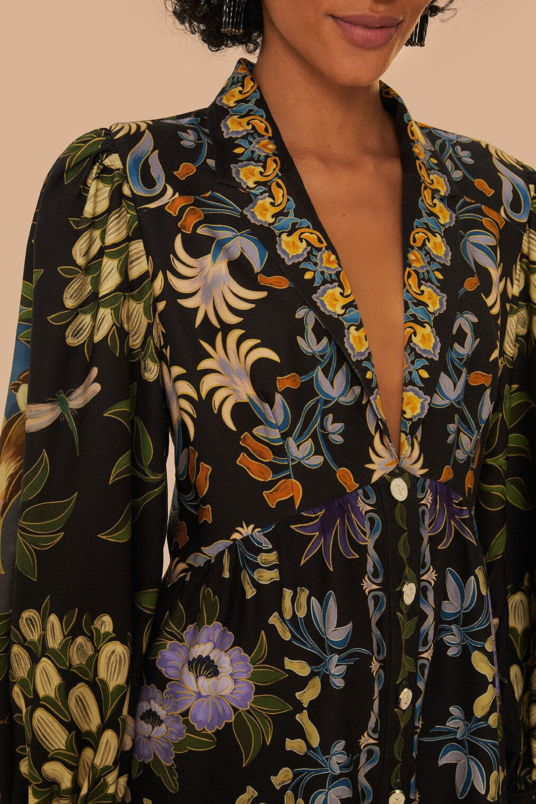 Robe courte Jardin d'hiver à manches longues - Noir