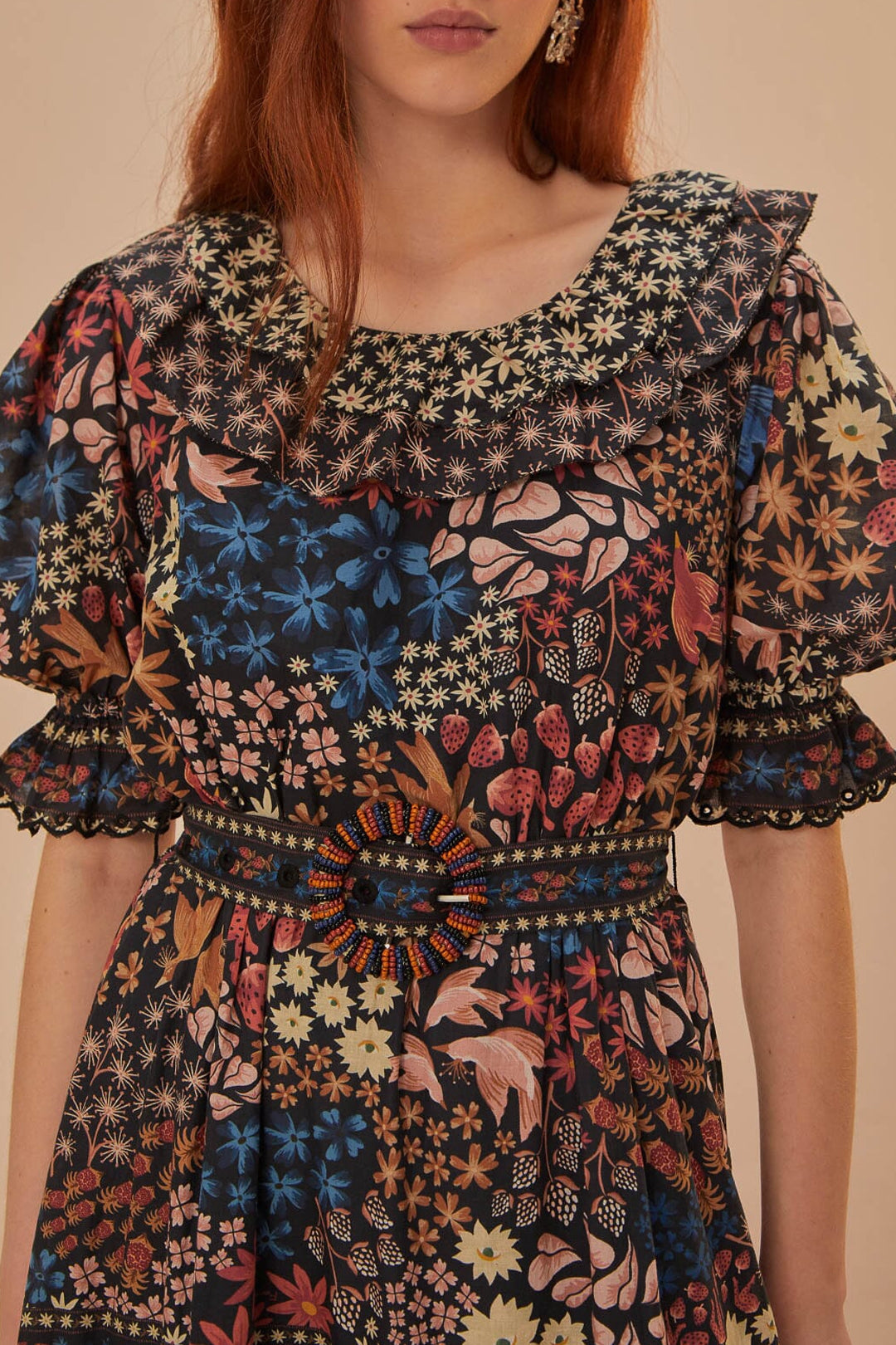 Robe longue Jujus Garden en coton - Noir