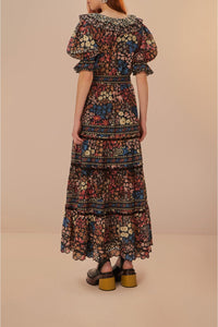 Robe longue Jujus Garden en coton - Noir