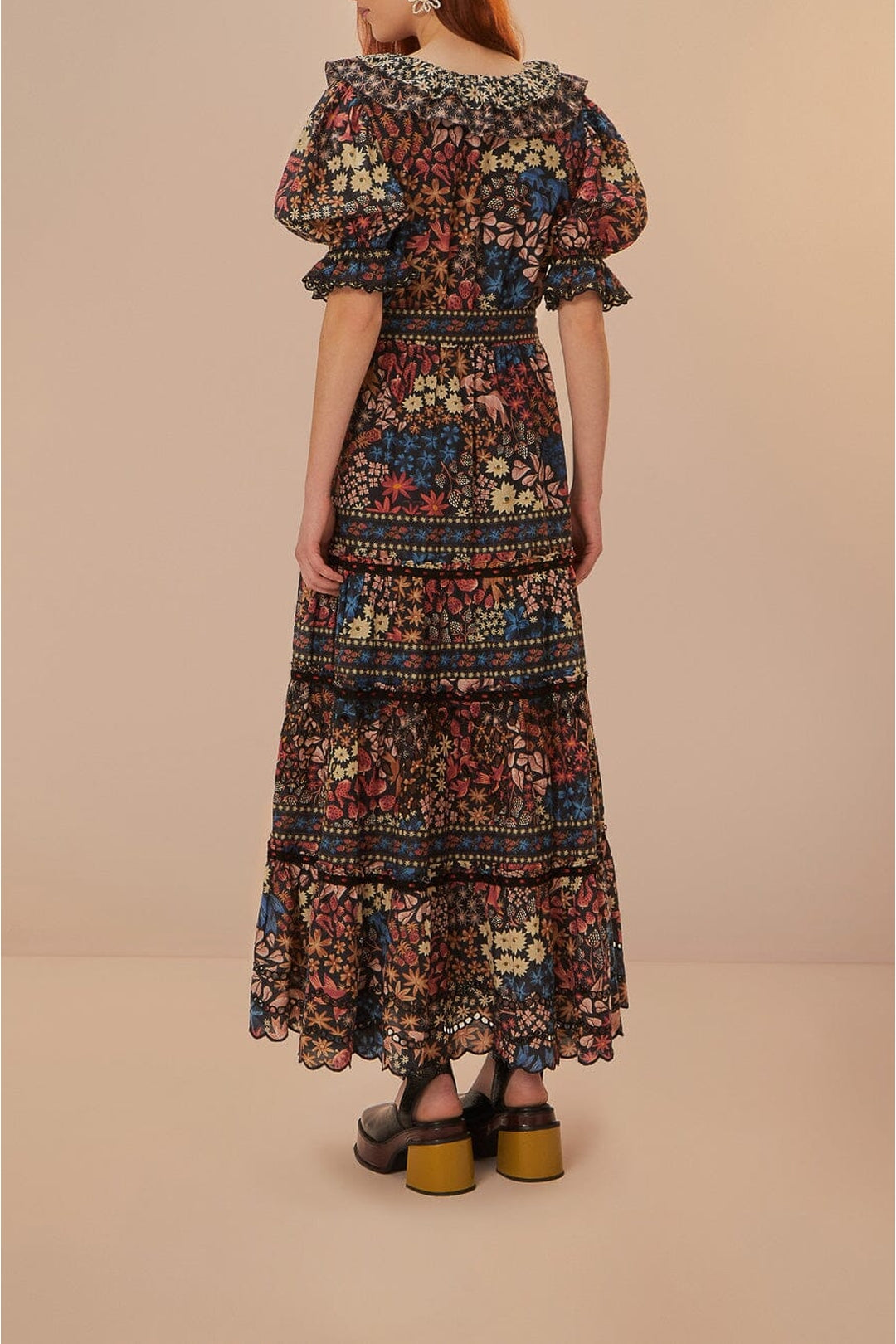 Robe longue Jujus Garden en coton - Noir