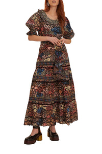 Robe longue Jujus Garden en coton - Noir