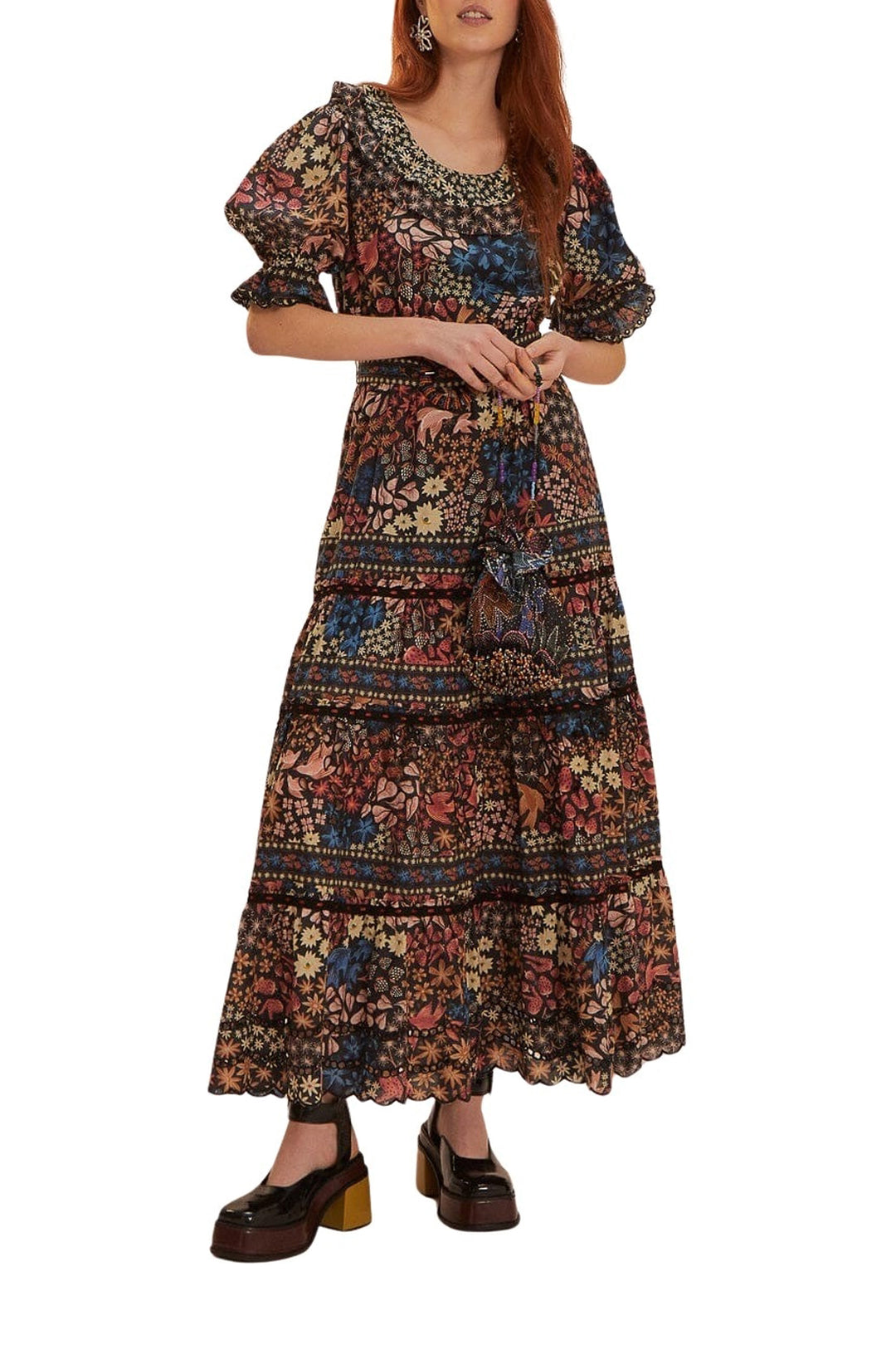 Robe longue Jujus Garden en coton - Noir