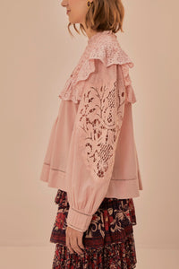 Blouse Nid d'Abeille en coton - Rose