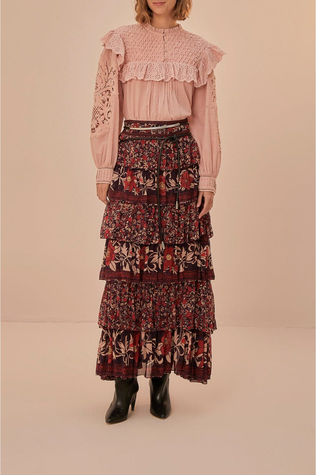 Blouse Nid d'Abeille en coton - Rose