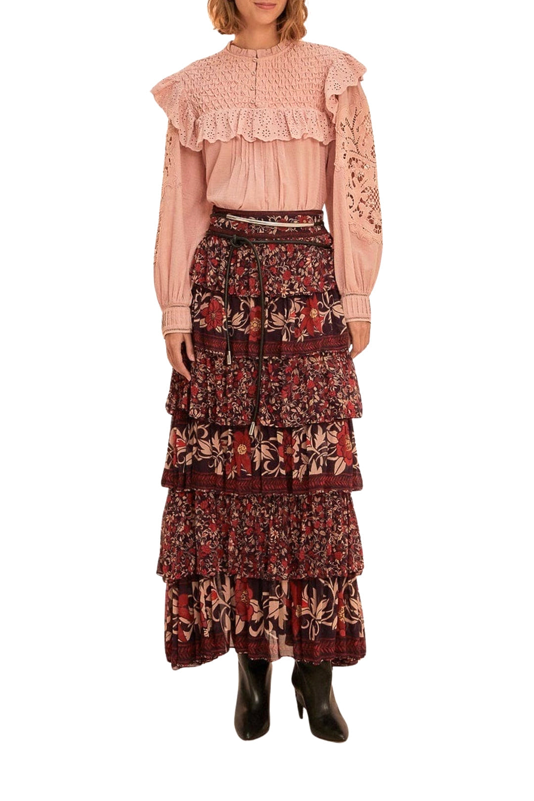 Blouse Nid d'Abeille en coton - Rose