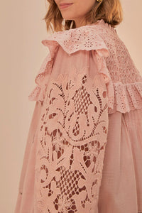 Blouse Nid d'Abeille en coton - Rose