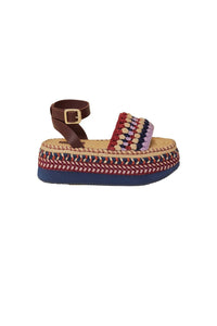 Espadrilles à plateforme Marsala en crochet - Multicolore