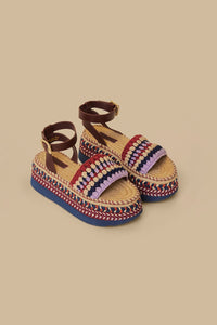 Espadrilles à plateforme Marsala en crochet - Multicolore