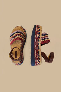 Espadrilles à plateforme Marsala en crochet - Multicolore