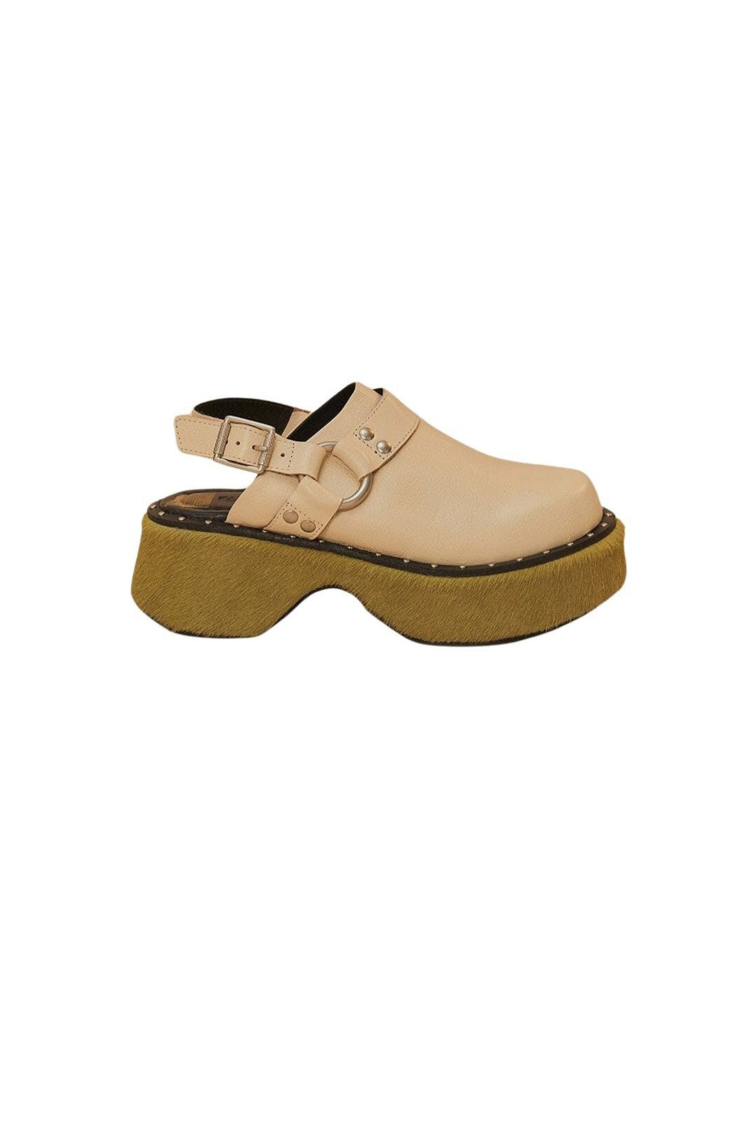 Sabots à bride arrière en cuir - Beige