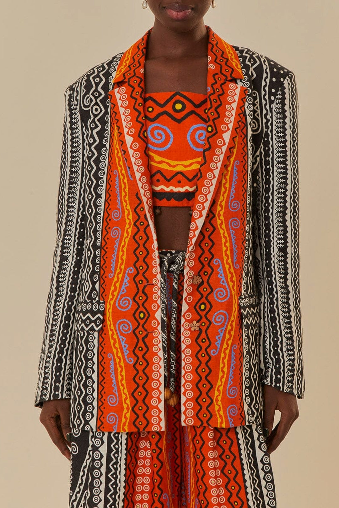 Blazer Myriad en lin - Orange