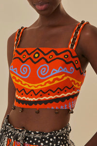 Top sans manches Myriad en lin - Orange