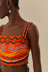 Top sans manches Myriad en lin - Orange